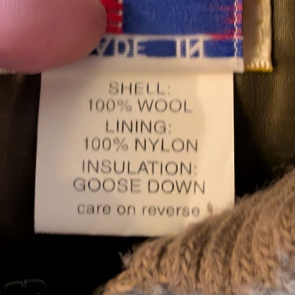 RARE Crescent Down Works Wool Goose Down Bomber Jacket Gray Size XS Made in USA - Picture 4 of 7
